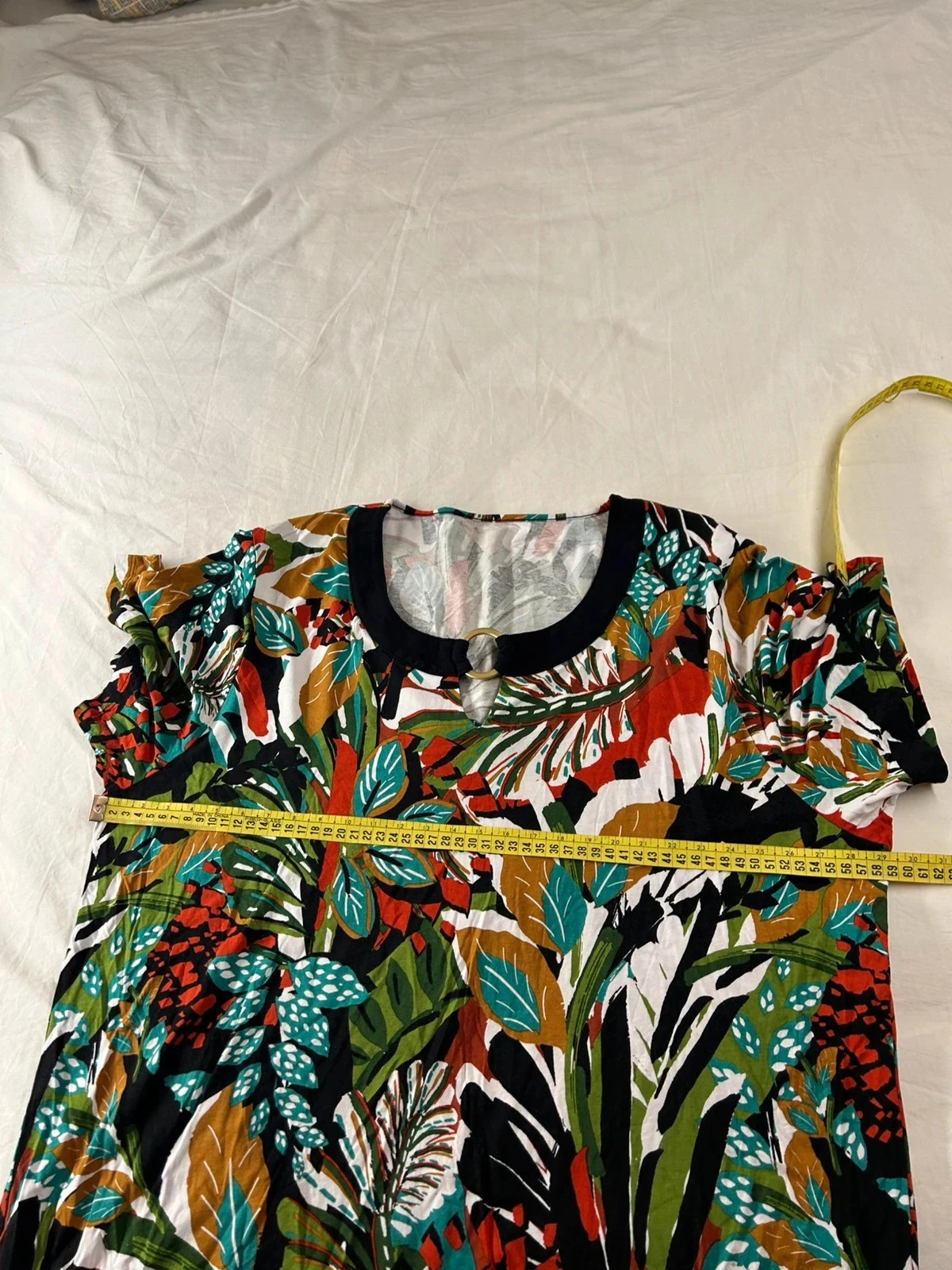 Blusa vintage multicolor de manga corta – photo 8